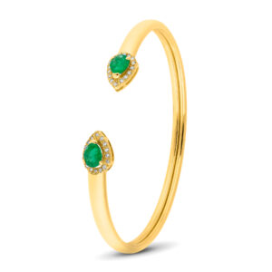 Brazalete de oro amarillo con esmeraldas y diamantes