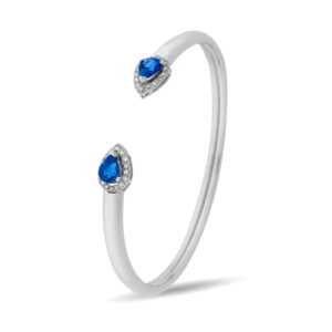 Brazalete de oro blanco con zafiros y diamantes