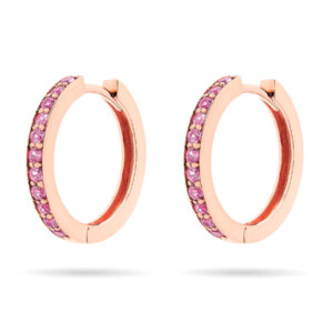 Pendientes de oro rosa y zafiros rosas